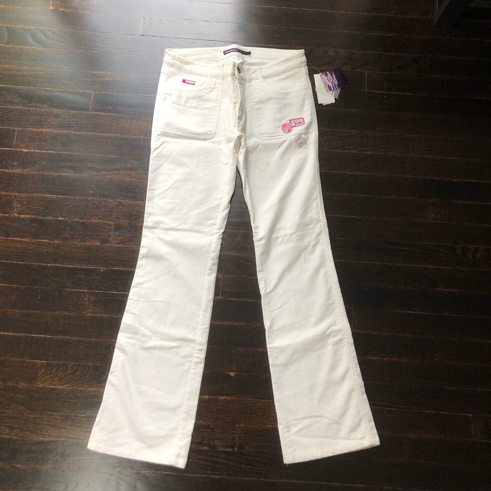 White Soft Cotton Twill Boot Cut Flare Pants